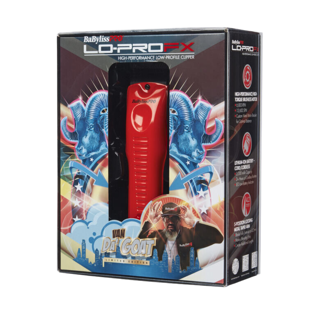 BaBylissPRO LO-PRO FX SPECIAL EDITION INFLUENCER Clipper Red, Blue, Yellow