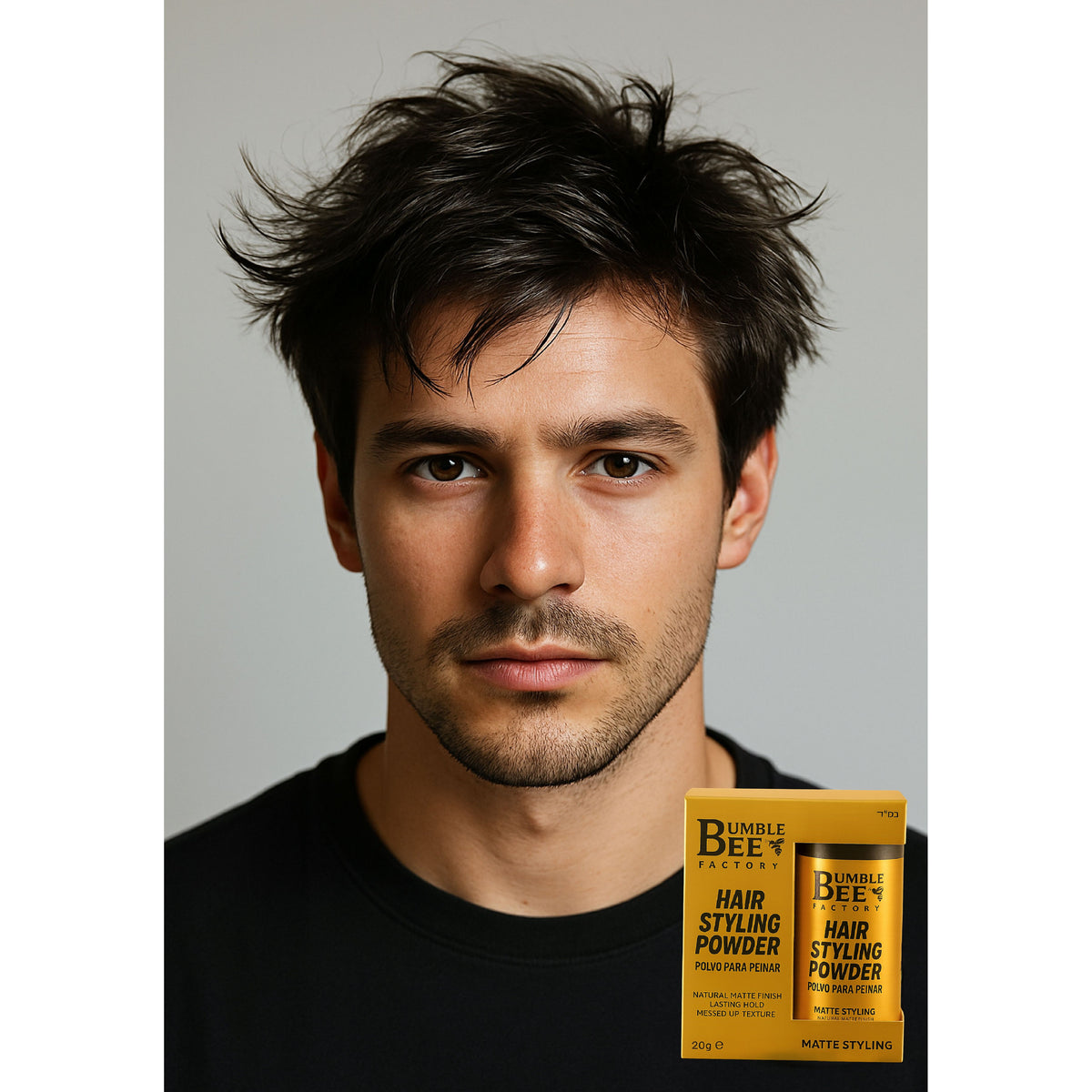 Bumble Bee Hair Styling Powder - Volumize and Texturize Your Hair Effortlessly, Natural Matte Finish – No Oil or Greasy Residue