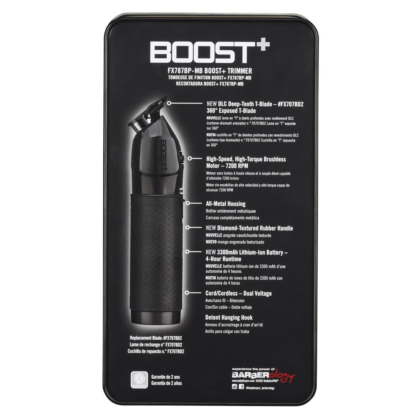 BabylissPRO Boost + Black Trimmer Cordless