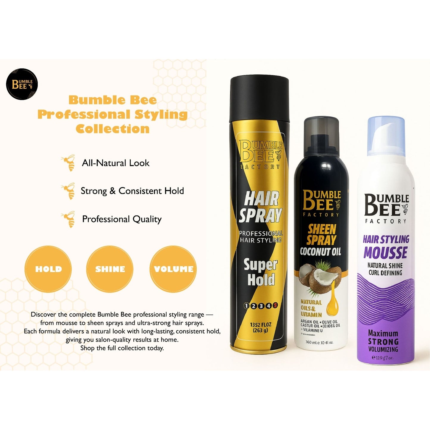 Hair Spray – Professional Styling Super Hold #5 | Long-Lasting Shine & Pro