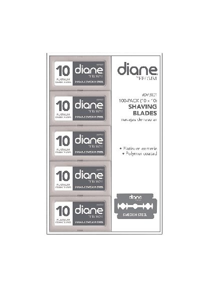 Diane Shaving Double Edge Blades by Fromm 100 pack - Swedish Steel #DVB001