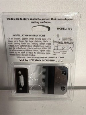 Wmark W-2 Black Stagger-Tooth 2-Hole Fade Clipper Blade Fits Wahl Clippers