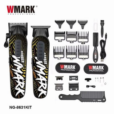 WMARK Formula W1 Pro High Speed Barber Kit Hair Clipper & Trimmer NG-8631KIT Cut