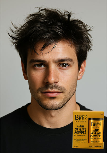 Bumble Bee Hair Styling Powder - Volumize and Texturize Your Hair Effortlessly, Natural Matte Finish – No Oil or Greasy Residue