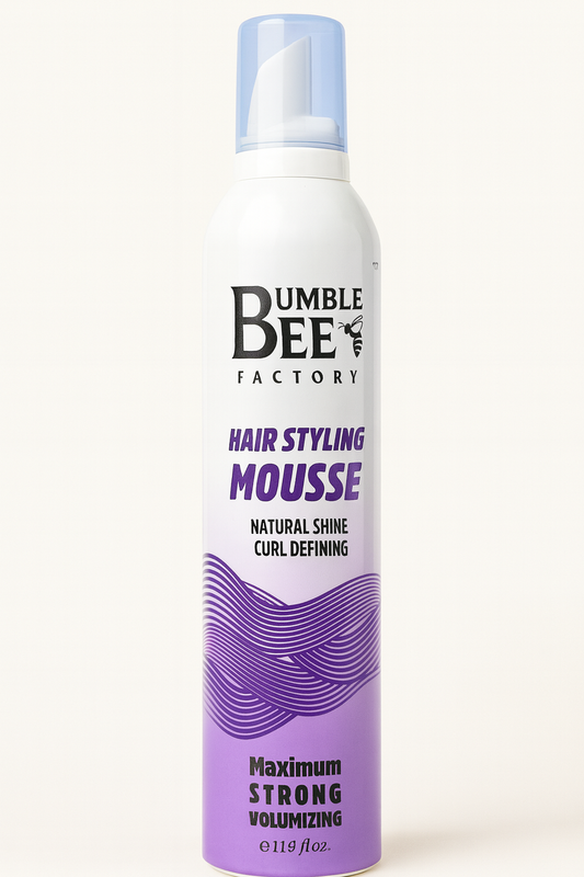 BUMBLE BEE Hair Styling Mousse Natural Shine Curl Defining, Maximun Strong Volumizing 11.16 Oz