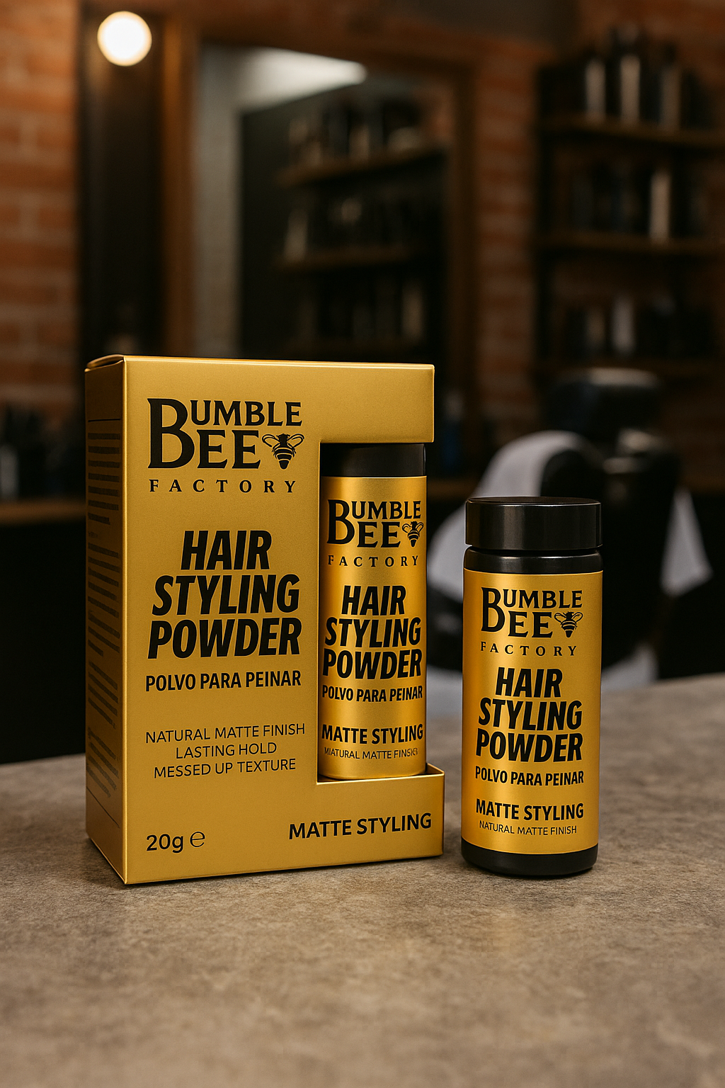 Bumble Bee Hair Styling Powder - Volumize and Texturize Your Hair Effortlessly, Natural Matte Finish – No Oil or Greasy Residue