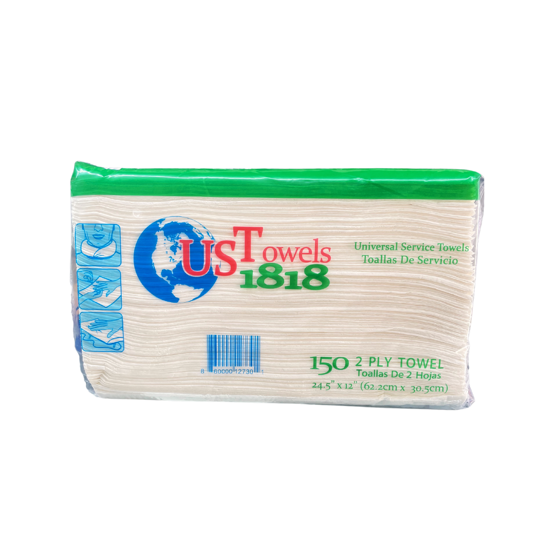 UST Towels 1818 20% Extra 2-Ply - 150 counts/bag - Case 1200 Paper Towels