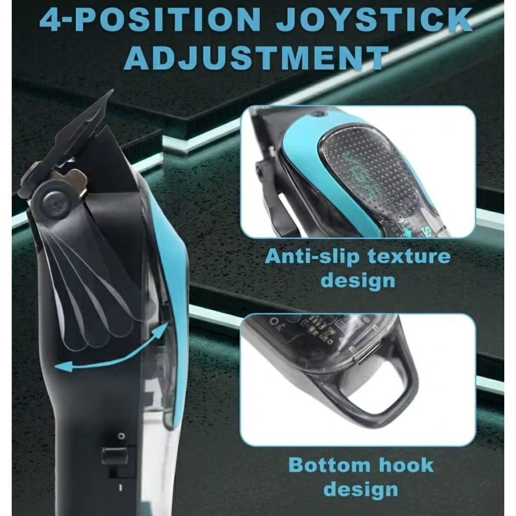 VGR V-692 Professional Transparent Hair Clipper - Cordless Barber Trimmer with LED Display & 2000mAh Battery