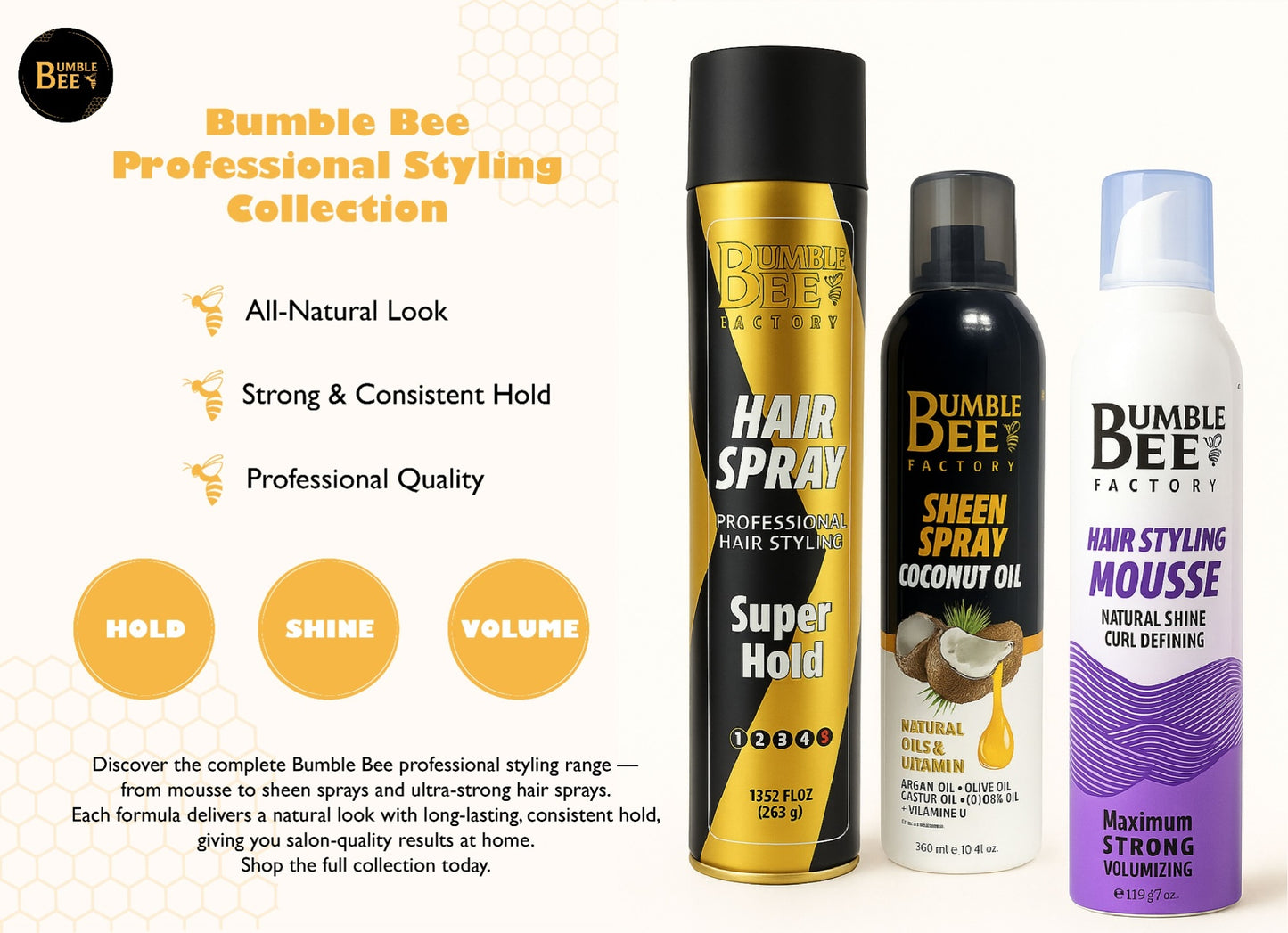 Hair Spray – Professional Styling Super Hold #5 | Long-Lasting Shine & Pro