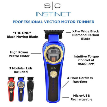 Stylecraft Pro Instinct Professional Vector Motor Metal Trimmer with Intuitive Torque Control #SC407M (Dual Voltage)