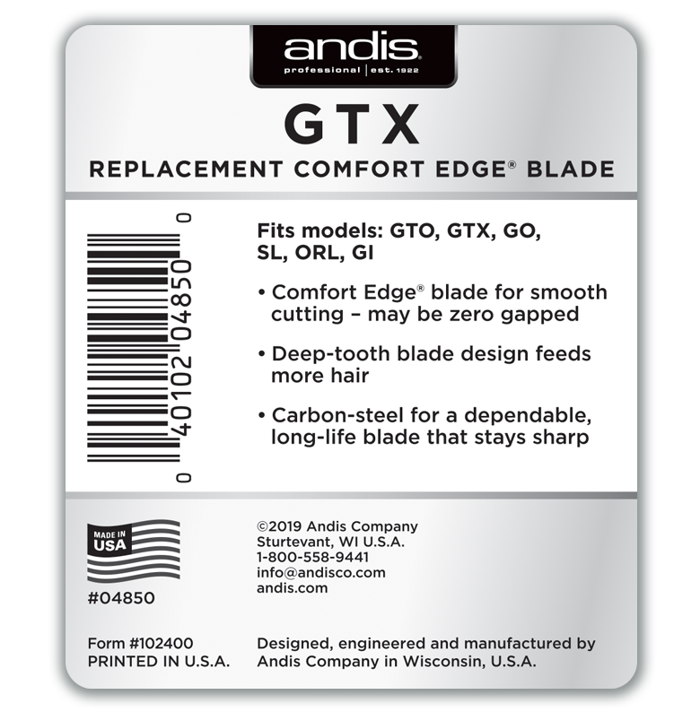Andis - GTX Deep Tooth T-Outliner® Replacement Blade - Carbon Steel